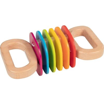 GOKI Babyspielzeug - 61885 - Regenbogen Holzrassel - Erste Altersgruppe GOKI Babyspielzeug - 61885 - Regenbogen Holzrassel - Erste Altersgruppe