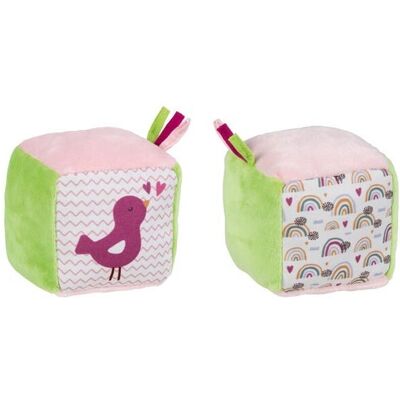 Goki 65302 Leerzaam speelgoed - Zacht stoffen blok met vogel en regenboog Goki 65302 Leerzaam speelgoed - Zacht stoffen blok met vogel en regenboog