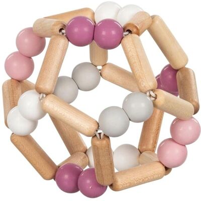 Goki Anneau de préhension en bois rose - Jouet pour bébé et développement moteur Goki Anneau de préhension en bois rose - Jouet pour bébé et développement moteur