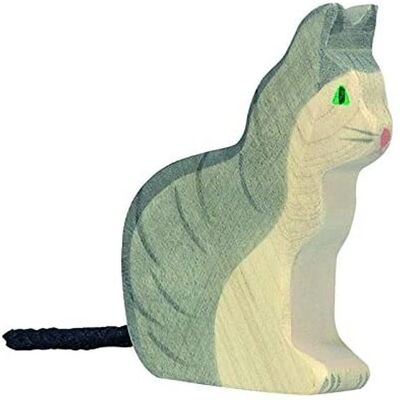 Figurine en Bois Holztiger Chat - Décoration Imagination - Publicité Figurine en Bois Holztiger Chat - Décoration Imagination - Publicité
