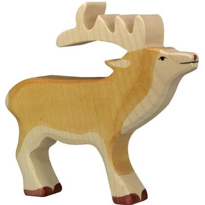 Figure en bois Holztiger Cerf - Jouets pour enfants - Animal de la forêt - 15x2,8x15cm Figure en bois Holztiger Cerf - Jouets pour enfants - Animal de la forêt - 15x2,8x15cm