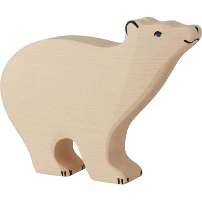 Holztiger Ours Polaire - Figur en Bois - 15cm - Publicité Holztiger Ours Polaire - Figur en Bois - 15cm - Publicité