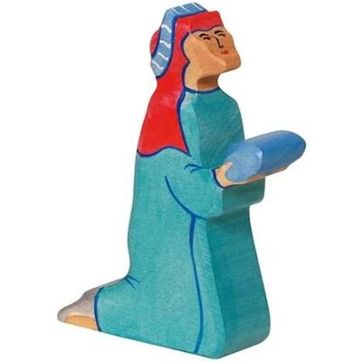 Holztiger Balthasar 2 Blaue Holzfigur - Weihnachtskrippenfigur Holztiger Balthasar 2 Blaue Holzfigur - Weihnachtskrippenfigur