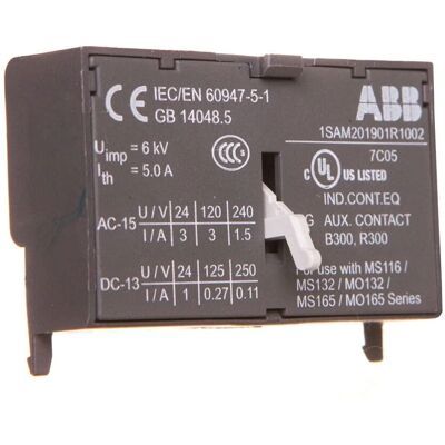 ABB MO132, MO165, MS116, MS132, MS165 - Terminalblok - Trefaset stik, 250 V, 3 A, 26,5mm ABB MO132, MO165, MS116, MS132, MS165 - Terminalblok - Trefaset stik, 250 V, 3 A, 26,5mm