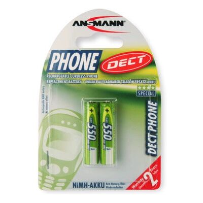 Bateria recarregável AAA Ansmann HR03 - Micro NiMH para telefones sem fio Bateria recarregável AAA Ansmann HR03 - Micro NiMH para telefones sem fio