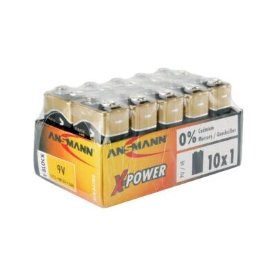 Pila doméstica Ansmann 6LR61 - Alcalina 9V - Pack de 10 Pila doméstica Ansmann 6LR61 - Alcalina 9V - Pack de 10