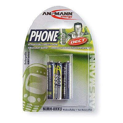 Ansmann 800mAh AAA NiMH Batterijen - Oplaadbaar, Laag Zelfontlading - voor DECT-telefoons Ansmann 800mAh AAA NiMH Batterijen - Oplaadbaar, Laag Zelfontlading - voor DECT-telefoons