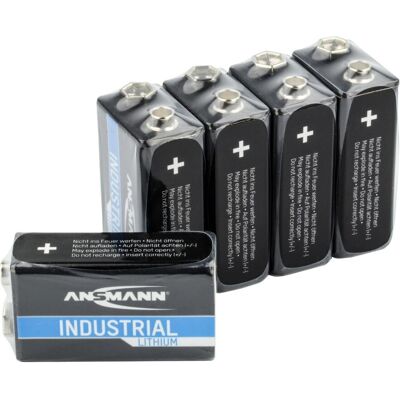 Akumulator Ansmann 1505-0002 - Przemysłowe litowe, 9V, zestaw 5 Akumulator Ansmann 1505-0002 - Przemysłowe litowe, 9V, zestaw 5
