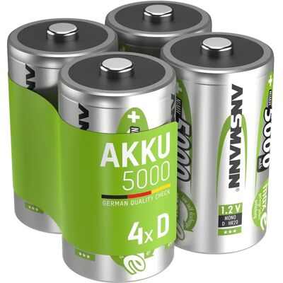 Ansmann Mono D Batterij 5000mAh NiMH - Laag zelfontlading - Herlaadbaar Ansmann Mono D Batterij 5000mAh NiMH - Laag zelfontlading - Herlaadbaar