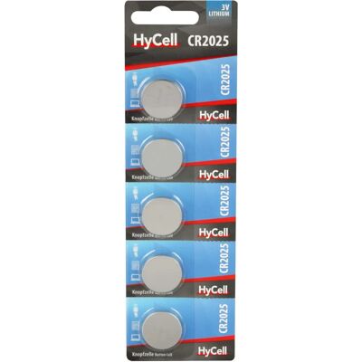 Pile bouton au lithium HyCell CR2025 - 140mAh - 3V - 5 pcs Pile bouton au lithium HyCell CR2025 - 140mAh - 3V - 5 pcs