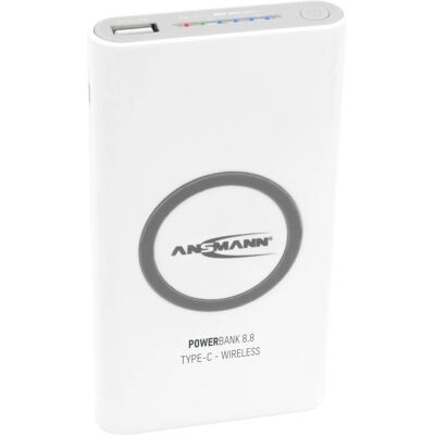 Powerbank Ansmann 8.8 - Sans fil Qi 8000mAh - Blanc - Publicité Powerbank Ansmann 8.8 - Sans fil Qi 8000mAh - Blanc - Publicité