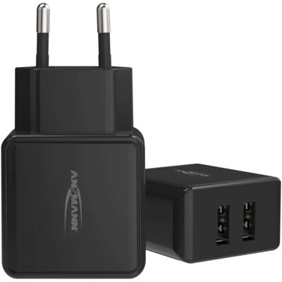 Caricatore USB Ansmann HC212 - Nero - 2 porte USB - 12W - Tipo universale Caricatore USB Ansmann HC212 - Nero - 2 porte USB - 12W - Tipo universale