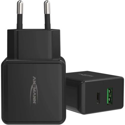 Ansmann HC218PD USB-laddare - Snabbladdning, 2 USB, Svart Ansmann HC218PD USB-laddare - Snabbladdning, 2 USB, Svart