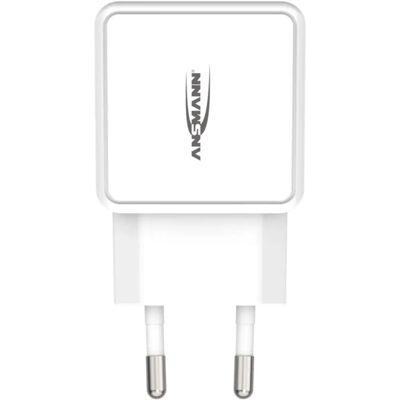Ansmann HC218PD USB-laddare - 2 Portar, 18W, Vit Ansmann HC218PD USB-laddare - 2 Portar, 18W, Vit