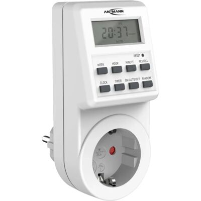 Ansmann 1260-0009 Digitaler Zeitschalter - Wöchentlich programmierbar, Zufallsfunktion, 3680 W Ansmann 1260-0009 Digitaler Zeitschalter - Wöchentlich programmierbar, Zufallsfunktion, 3680 W