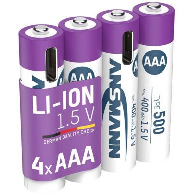 Batería recargable AAA Li-Ion Ansmann 1311-0028 - Pack de 4 Batería recargable AAA Li-Ion Ansmann 1311-0028 - Pack de 4