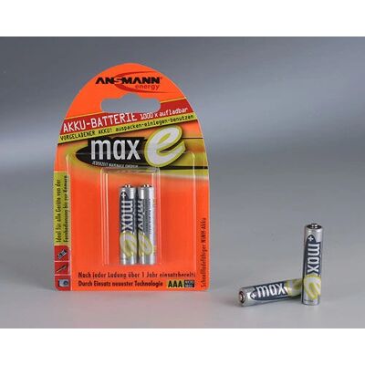 Ansmann MaxE Micro AAA 800mAh NiMH Batteri - 2 Pakker Ansmann MaxE Micro AAA 800mAh NiMH Batteri - 2 Pakker
