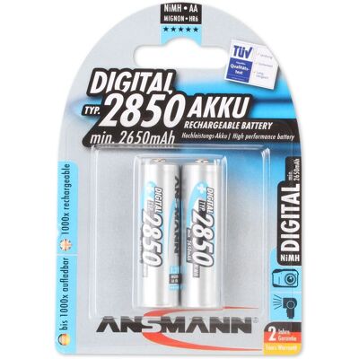 Piles rechargeables AA NiMH Ansmann 2850mAh pour usage domestique - Publicité Piles rechargeables AA NiMH Ansmann 2850mAh pour usage domestique - Publicité