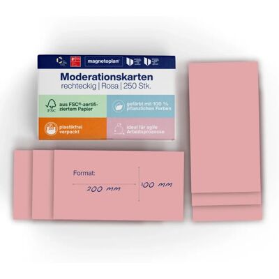 Magnetoplan Model - Roze Rechthoekige Communicatiekaarten Magnetoplan Model - Roze Rechthoekige Communicatiekaarten