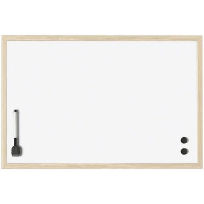 Tableau blanc Magnetoplan - 80x60 cm avec cadre en bois - Publicité Tableau blanc Magnetoplan - 80x60 cm avec cadre en bois - Publicité