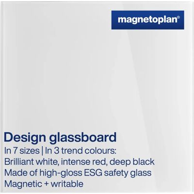 Magnetoplan Weißes Glas Magnetisches Board - 40x40 cm - Rahmenlos Magnetoplan Weißes Glas Magnetisches Board - 40x40 cm - Rahmenlos