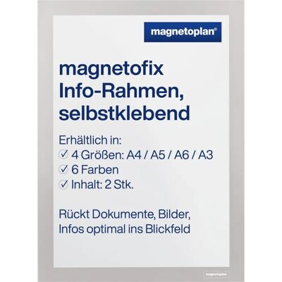 Magnetoplan Öntapadós mágneskeret A5 ezüst - 2 db Magnetoplan Öntapadós mágneskeret A5 ezüst - 2 db