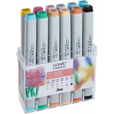 Set di Marker Pastello Copic - 12 Colori - Materiale Artistico Set di Marker Pastello Copic - 12 Colori - Materiale Artistico