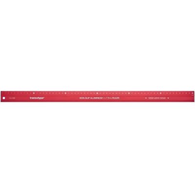 Transotype Aluminium-Schneidelineal - Rot, 30cm, Präzision Transotype Aluminium-Schneidelineal - Rot, 30cm, Präzision