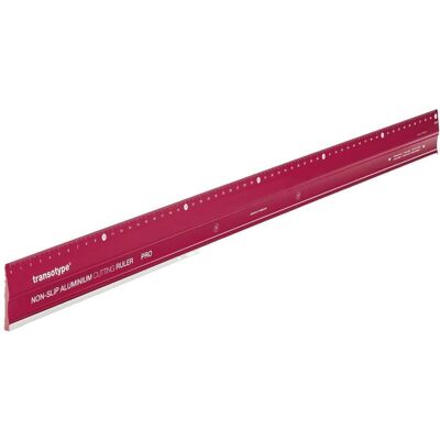 Transotype Aluminium-Schneidelineal PRO, 60cm, Rutschfest, Rot Transotype Aluminium-Schneidelineal PRO, 60cm, Rutschfest, Rot