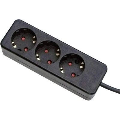 Gebro Steckdosenleiste 3-fach Schwarz Schutzkontakt - Mehrfachstecker Gebro Steckdosenleiste 3-fach Schwarz Schutzkontakt - Mehrfachstecker