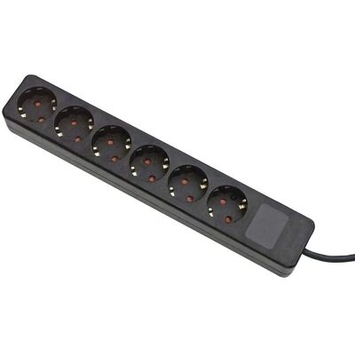 Gebro 106147 Steckdosenleiste - 6-fach - Schwarz - Mehrfachstecker Gebro 106147 Steckdosenleiste - 6-fach - Schwarz - Mehrfachstecker