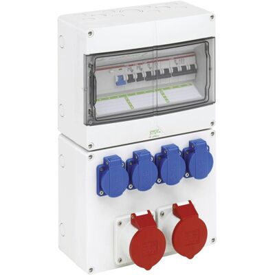 Spelsberg 1224-K16 Boîte de distribution - IP44, 4 Schuko, 2x16A CEE, Gris Spelsberg 1224-K16 Boîte de distribution - IP44, 4 Schuko, 2x16A CEE, Gris