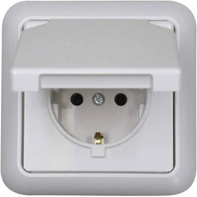 N & L 101803 IP44 Vit infälld väggkontakt - Vägguttag N & L 101803 IP44 Vit infälld väggkontakt - Vägguttag