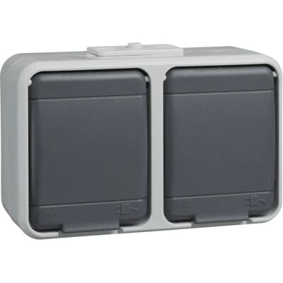 Elso 445409 - Presa a Parete 2 Poli IP44 - Grigio Basalto Chiaro Elso 445409 - Presa a Parete 2 Poli IP44 - Grigio Basalto Chiaro