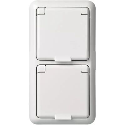 Elso 2-fach IP44 Weiße Steckdose - Elektrosteckdose Elso 2-fach IP44 Weiße Steckdose - Elektrosteckdose
