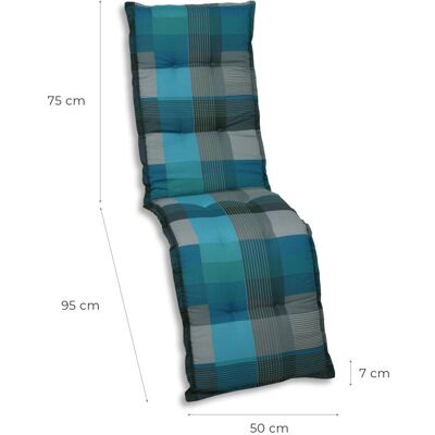 GO-DE Gartenauflage Classic 170 x 50 x 7 cm, blau kariert - Gartenkissen GO-DE Gartenauflage Classic 170 x 50 x 7 cm, blau kariert - Gartenkissen