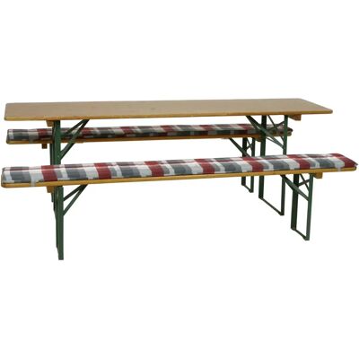 GO-DE - Bierbank-Auflage - rot, grau kariert - 220 x 25 x 4 cm GO-DE - Bierbank-Auflage - rot, grau kariert - 220 x 25 x 4 cm