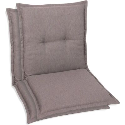 GO-DE Taupe Polyester Tuinstoelkussens - Set van 2 GO-DE Taupe Polyester Tuinstoelkussens - Set van 2