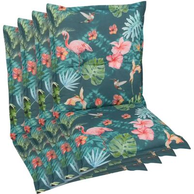 GO-DE Blaue Gartenstuhlauflagen - Floral, 4 St. GO-DE Blaue Gartenstuhlauflagen - Floral, 4 St.