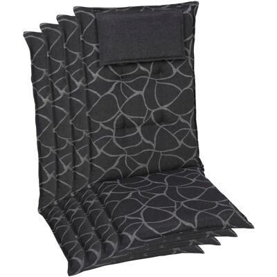 GO-DE Gartenstuhlauflage - 4er Set - Anthrazit - Hochlehner GO-DE Gartenstuhlauflage - 4er Set - Anthrazit - Hochlehner
