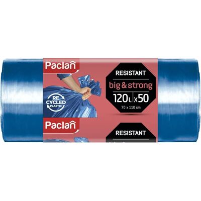 Paclan Blaue Müllbeutel 120 l - Reißfest und Stark Paclan Blaue Müllbeutel 120 l - Reißfest und Stark