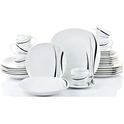 Retsch Arzberg Cosmos Geschirr-Set - 30 Teile, Eckig, Mikrowellengeeignet Retsch Arzberg Cosmos Geschirr-Set - 30 Teile, Eckig, Mikrowellengeeignet