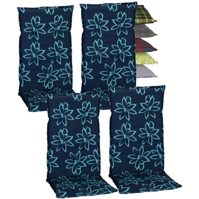 beo Hochlehner Sitzkissen - Blumen Hellblau - 4er Set beo Hochlehner Sitzkissen - Blumen Hellblau - 4er Set