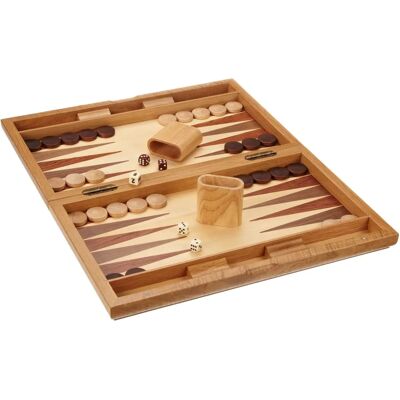 Philos 1126 - Backgammon Milos, Eiken, groot, magnetische sluiting - 49x30cm Philos 1126 - Backgammon Milos, Eiken, groot, magnetische sluiting - 49x30cm