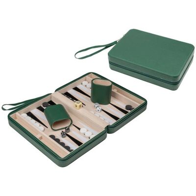 Philos 1709 - Backgammon Reise Grün Kunstleder - Brettspiel Philos 1709 - Backgammon Reise Grün Kunstleder - Brettspiel