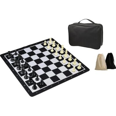 Draagbaar Schaken Set - 55mm, Opvouwbaar, Gewichte Figuren Draagbaar Schaken Set - 55mm, Opvouwbaar, Gewichte Figuren