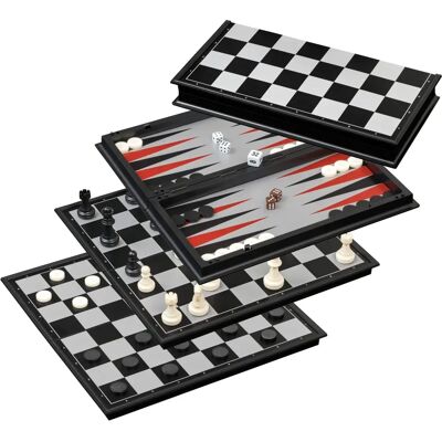 Philos 2506 - Magnetisches Schach-Backgammon-Dame-Set - Gesellschaftsspiel Philos 2506 - Magnetisches Schach-Backgammon-Dame-Set - Gesellschaftsspiel