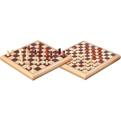 Ensemble d'échecs et dames en bois Philos 32x32cm - Publicité Ensemble d'échecs et dames en bois Philos 32x32cm - Publicité