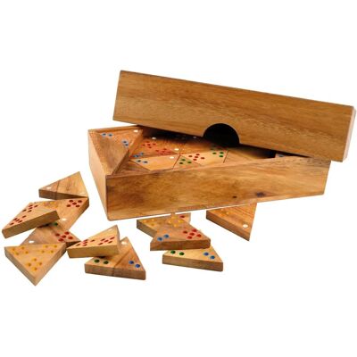 Philos Driehoekige Dominospel - Houten Opbergdoos Philos Driehoekige Dominospel - Houten Opbergdoos