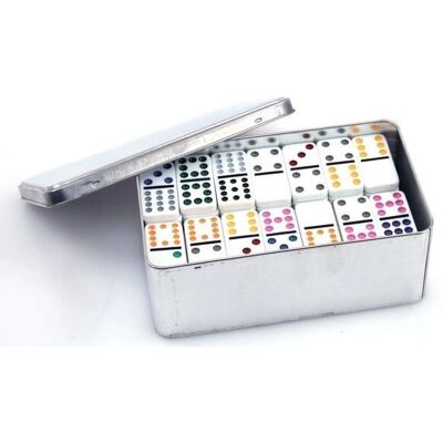 Philos Domino Double Boîte en Métal - Jeu de Dominos - 12 pièces Philos Domino Double Boîte en Métal - Jeu de Dominos - 12 pièces